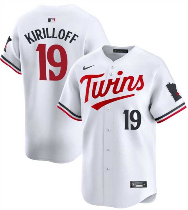 Mens Minnesota Twins #19 Alex Kirilloff White 2024 Home Limited Stitched Baseball Jersey Dzhi->minnesota twins->MLB Jersey